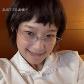 水原希子同款 眼镜半框椭圆复古银丝复古减龄可配近视有度数光学镜