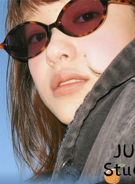 豹纹中古椭圆墨镜韩版2024