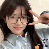 学生冷茶色近视眼镜韩版 早八素颜女生镜框高级超轻防蓝光辐射ins