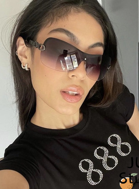 一体墨镜Y2K辣妹时尚中古太阳镜