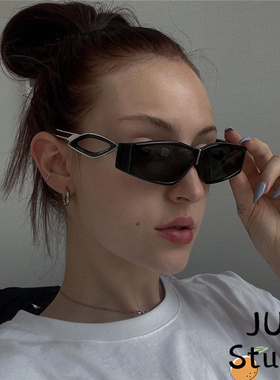 欧美猫眼墨镜时髦凹造型拍照