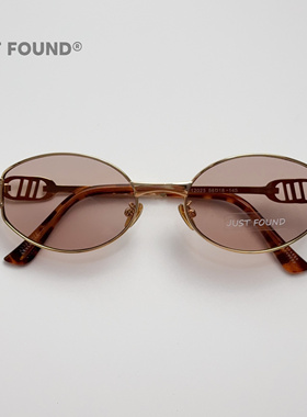 韩版老钱风椭圆金属防紫外线墨镜