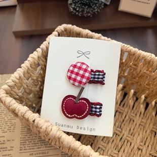 新年款红苹果宝宝发卡头饰可爱百搭婴儿不伤发包布夹女童刘海夹子