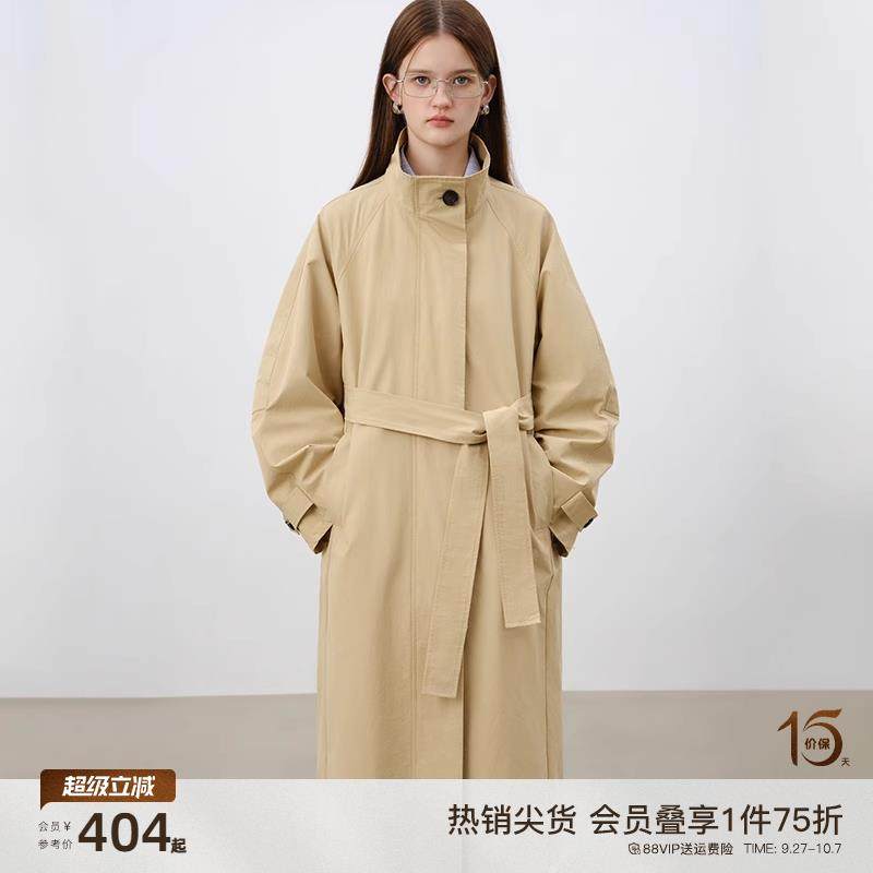 巧裁系列~自巧小个子卡其色立领风衣女2025新款秋装外套短款大衣