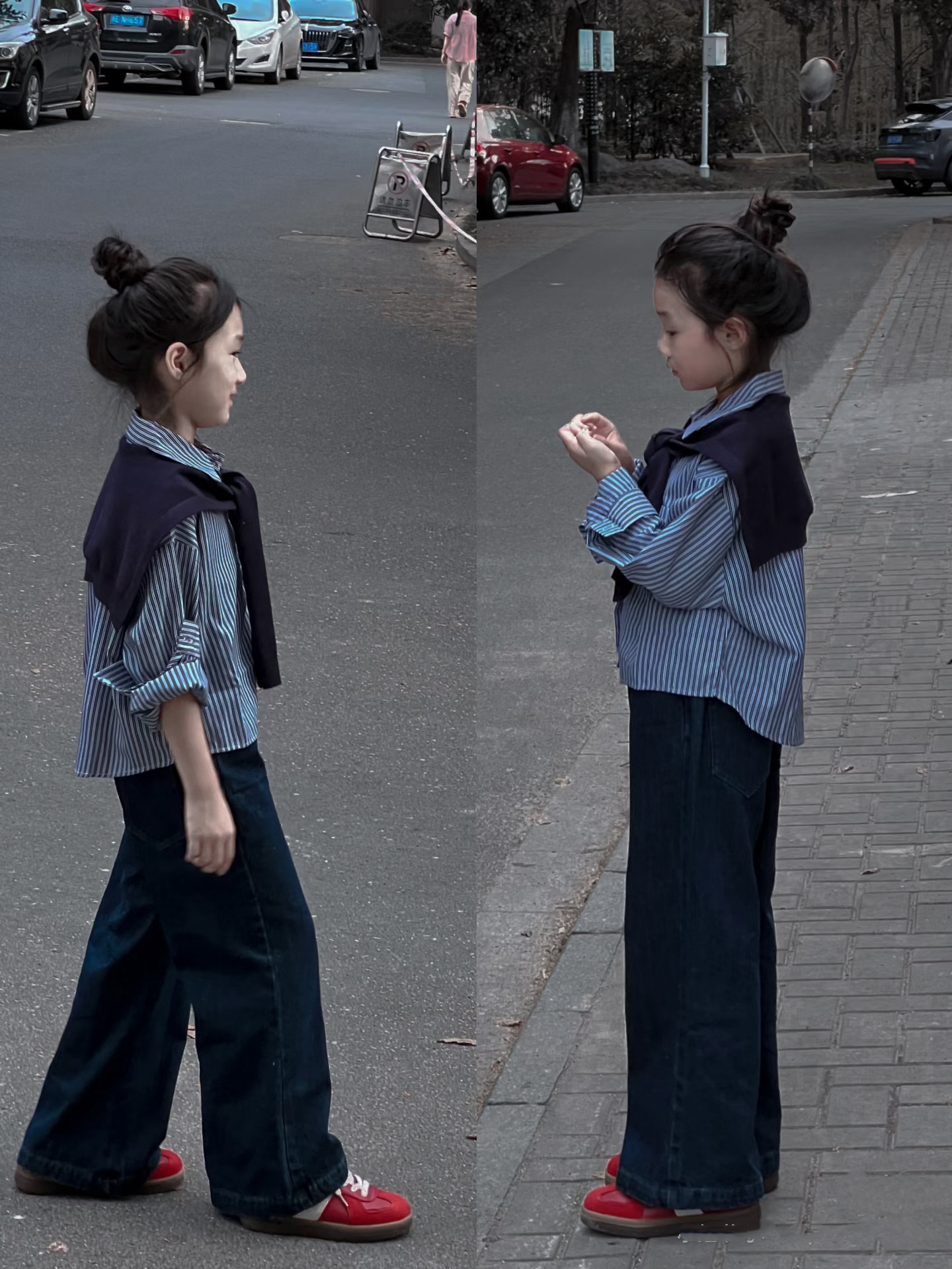 吉小可2025春秋新款女童牛仔裤中大童直筒裤洋气秋装裤子