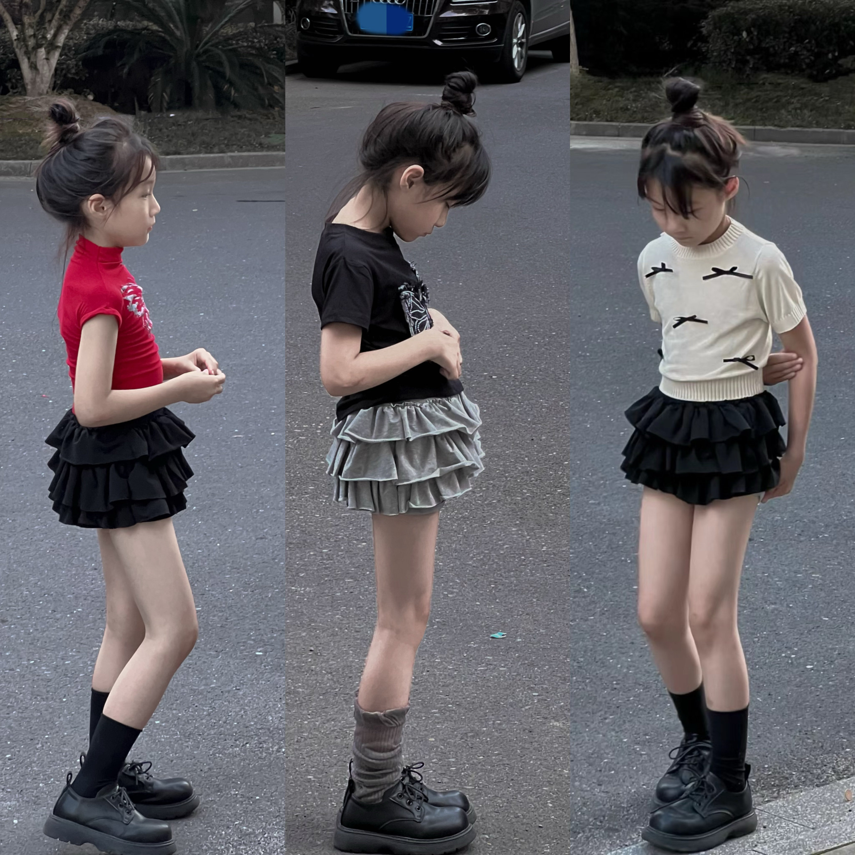 吉小可女童甜美蛋糕裙2026夏装儿童百褶裙辣妹超短裙裤美式风短裙