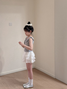 吉小可2026春夏新款女童套装儿童洋气时髦短袖T恤蛋糕裙两件套