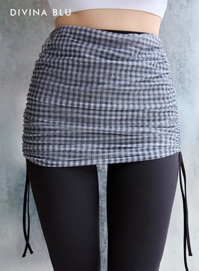 DIVINA BLU迪唯纳马赛系列遮胯假两件高腰裸感瑜伽长裤健身运动裤