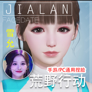【珈蓝原创】 荒野行动捏脸 成女脸型数据 手机PC端通用 仿捏雪允