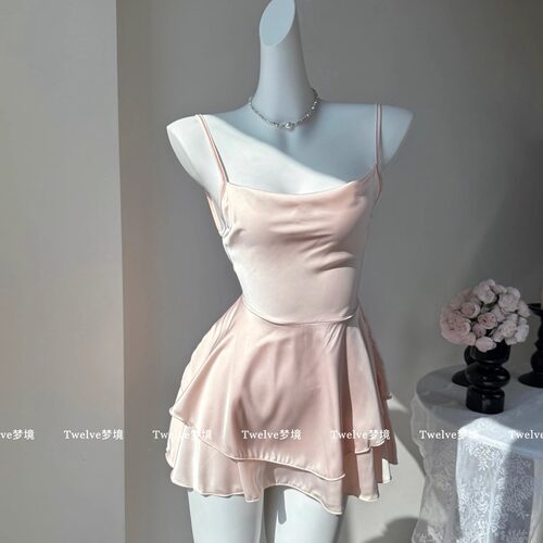 性感睡衣女夏季冰丝绑带露背睡衣