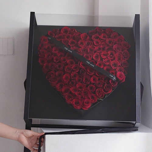 真花保鲜5年永生花礼盒玻璃罩