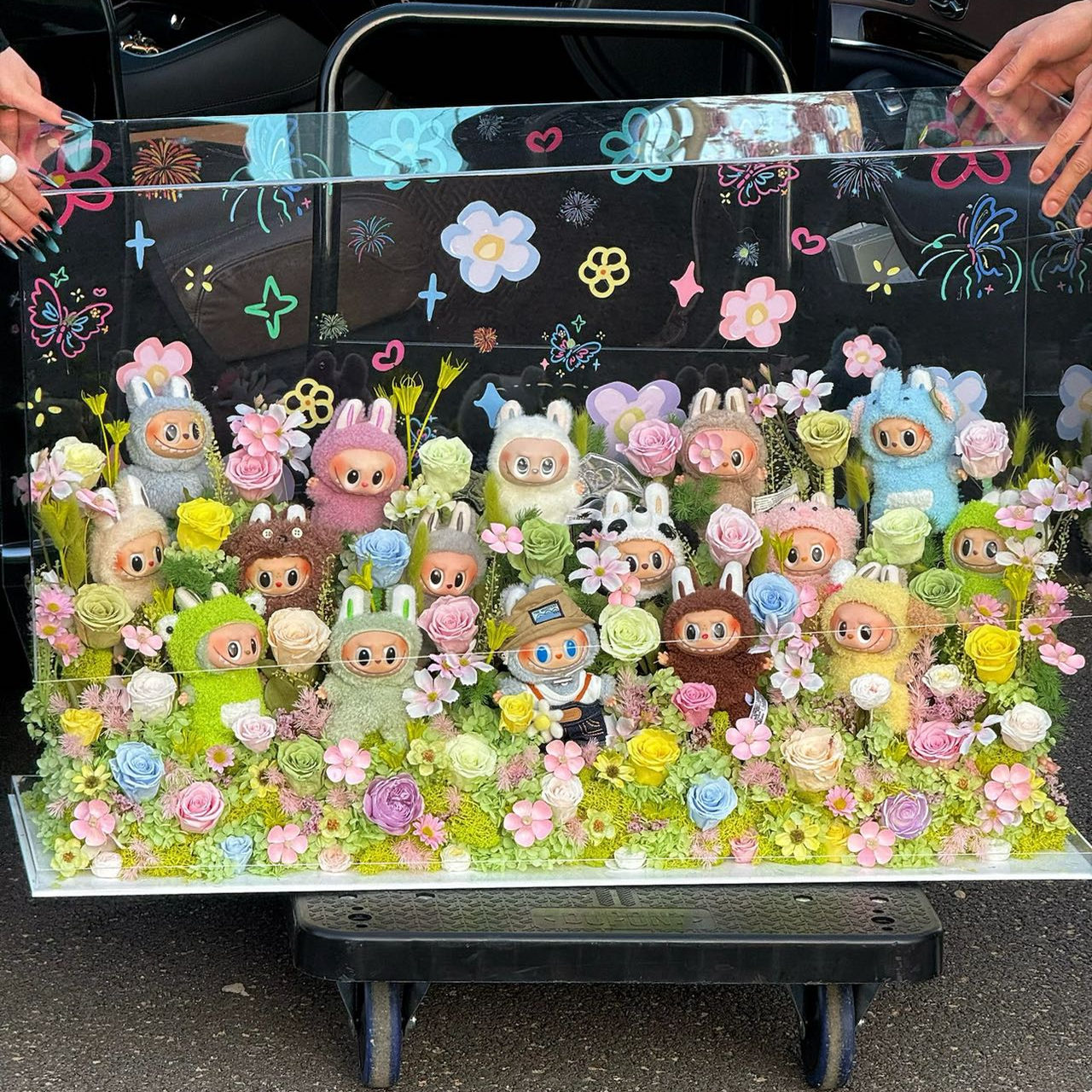 永生花巨型礼盒labubu花园精品拉布布真花保鲜5-10年生日礼物
