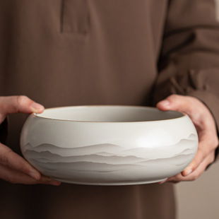 创意中式复古汝瓷烟灰缸大容量高端大气上档次家用客厅开片多功能