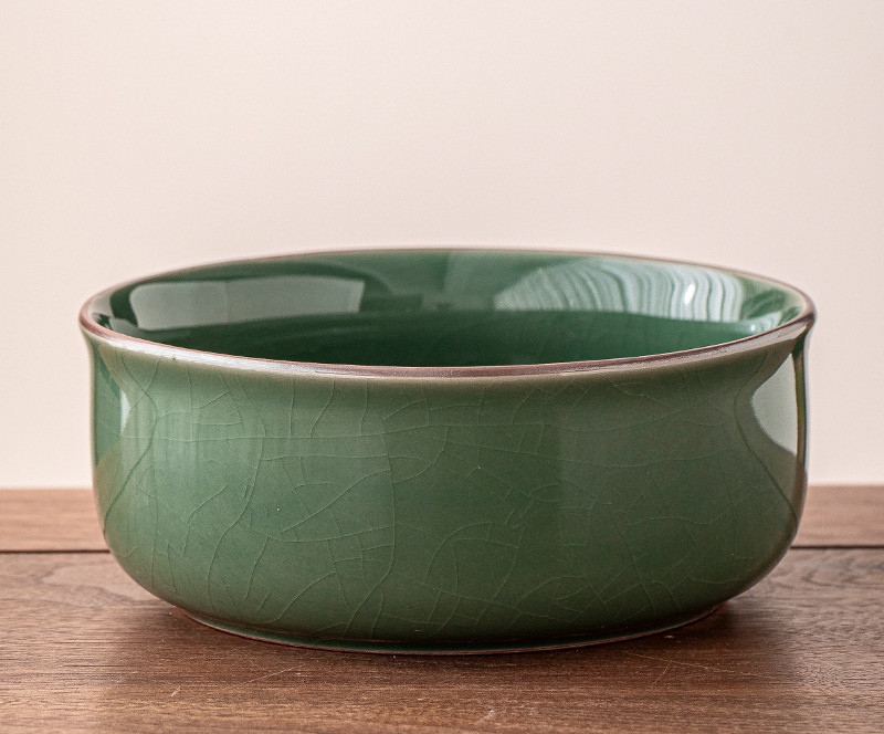 2025新款创意直身哥窑开片烟灰缸大码 家用客厅桌面多功能果皮缸