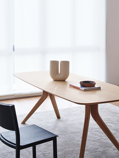 coconordic 白橡木实木长餐桌 日式 Teramo北欧设计师黑色现代书桌