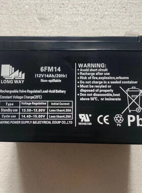 LONGWAY龙威6FM14(12V14AH/20HR)12V12A特美声万利达贝德音响电瓶