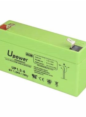 Upower蓄电池UP1.3-6 6V1.3AH/20HR免维护可充电蓄电池