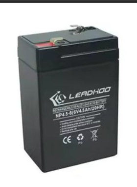 LEADHOO蓄电池 NP4.5-6 6V4.5AH/20HR 免维护可充电铅酸电池