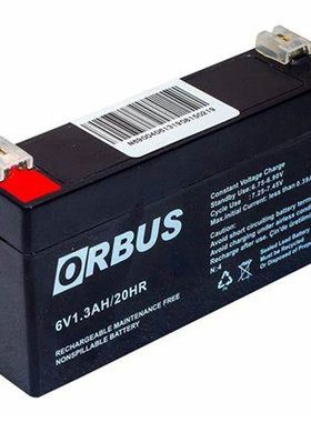 ORBUS蓄电池6V1.3AH/20HR免维护可充电铅酸电池