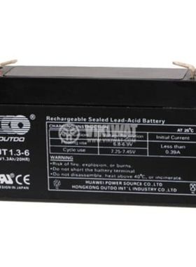 OUTDO蓄电池OT1.3-6 6V1.3AH/20HR电子秤考勤指纹机打卡机电瓶