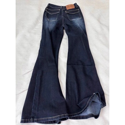 美式复古辣妹微喇牛仔裤女2025新款低腰显瘦修身百搭拖地喇叭长裤