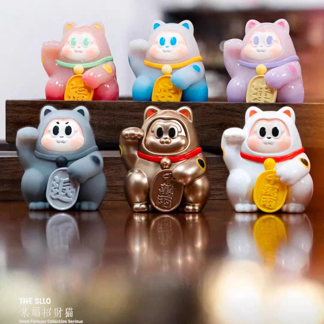 【确认款】正品THE SLLO集福招财猫系列盲盒潮玩手办公仔摆件礼物