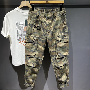复古工装 裤 风迷彩裤 工装 男多口袋束脚休闲宽松哈伦裤 阿美咔叽美式