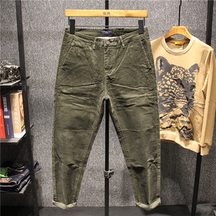 小脚直筒裤 Denim工坊纯色简约秋款 青年百搭款 男秋季 灯芯绒休闲裤
