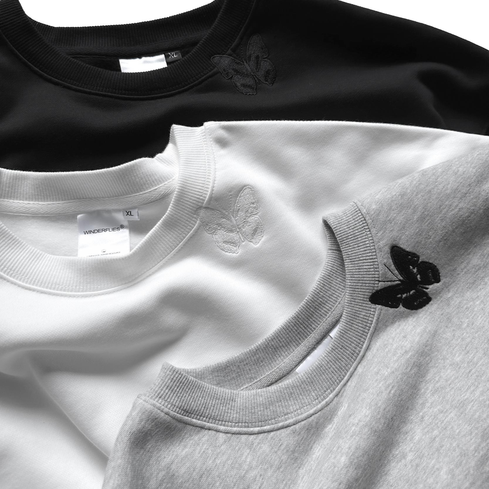 加绒小众情侣宽松卫衣圆领