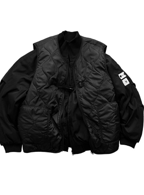 WINDERFLIES 25AW/潮流立领黑色棉衣青年宽松保暖棉服轻便外套