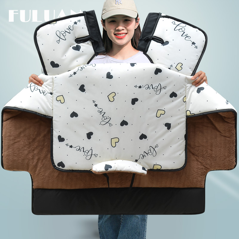 冬季电动车挡风被加厚绒加大立体手套防风防水防寒保暖围脖收纳扣