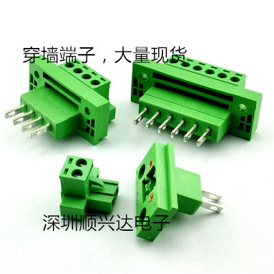 插拔式 穿墙KF2EDGWB-5.08M-2P3P4P5P6P8P9P10P12P16P带定位 穿墙