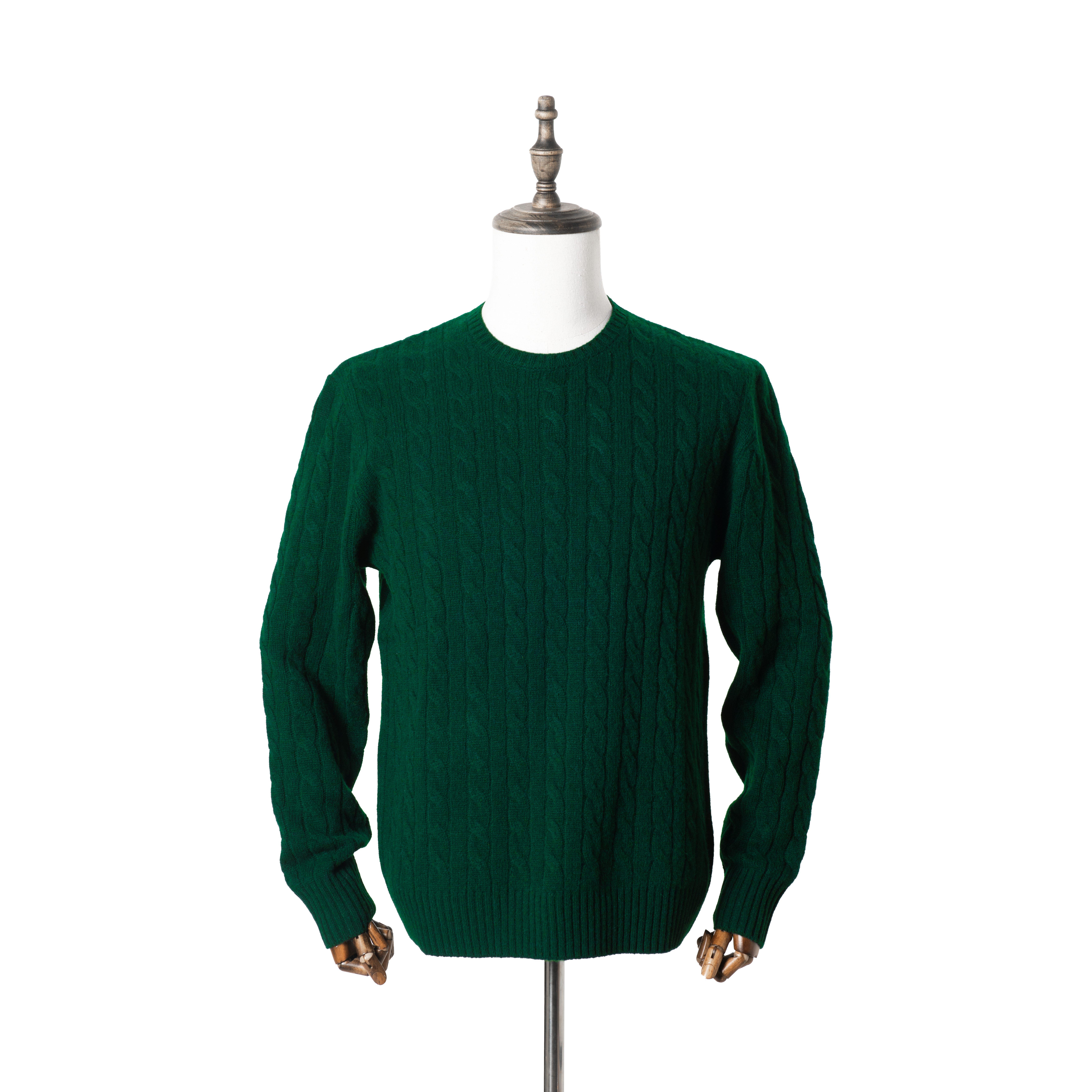 LightningClub复古进口羊毛套头绞花毛衣90%美利奴羊毛10%山羊绒