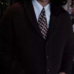 LightningClub复古进口羊毛开衫 重磅青果领毛衣100%美利奴羊毛