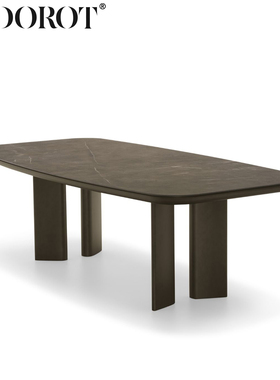 SEDOROT/意式轻奢艺术设计样板间客厅餐厅岩板SANDY/砂质的桌子