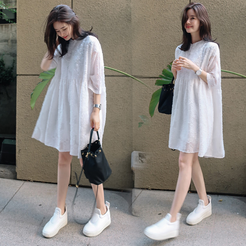 孕妇春装上衣2019新款春秋宽松时尚夏天裙子七分袖孕妇连衣裙夏装|msdalam kategori Bekalan Ibu / Ibu / Pemakanan, bersalin, pakaian - dari Buy2taobao.com untuk memberikan perkhidmatan ejen Taobao profesional membeli