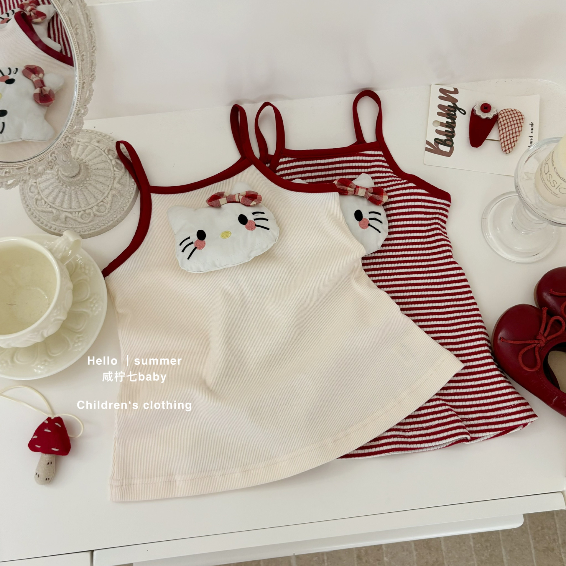 女童可爱KT猫背心裙卡通