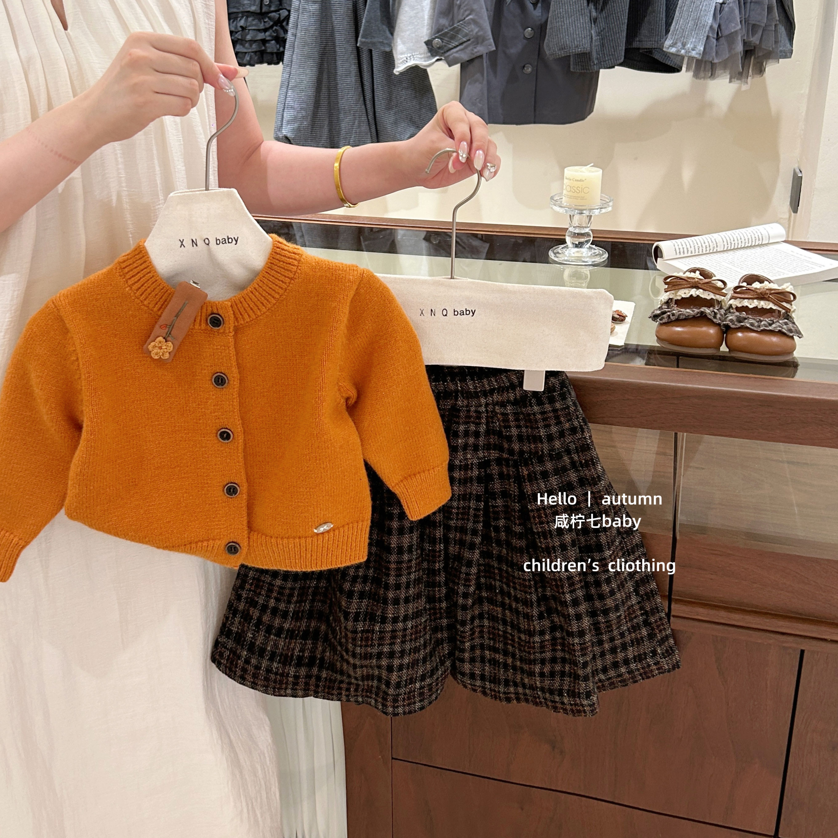 巨显白！女童韩系秋季开衫毛衣