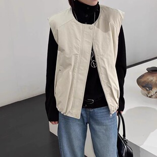 【年底放假清仓】欧货圆领休闲羽绒服马甲（衣长61左右），bu退