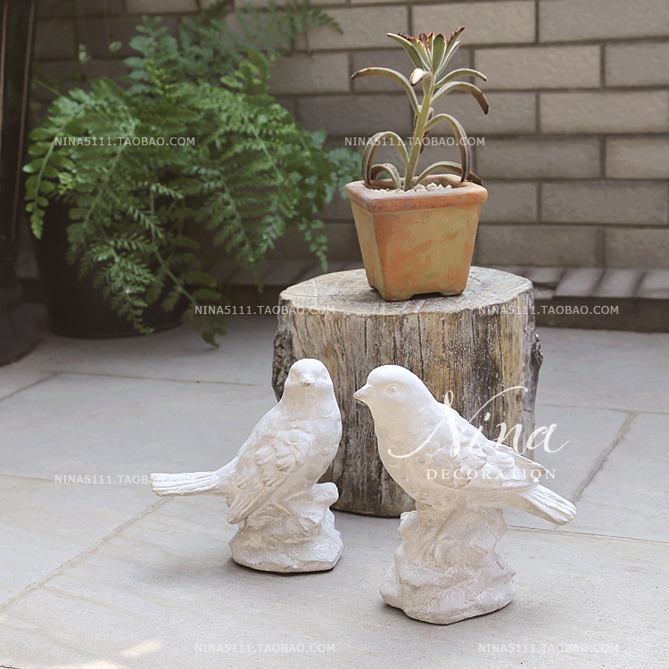 Nina装饰摆件复古小鸟