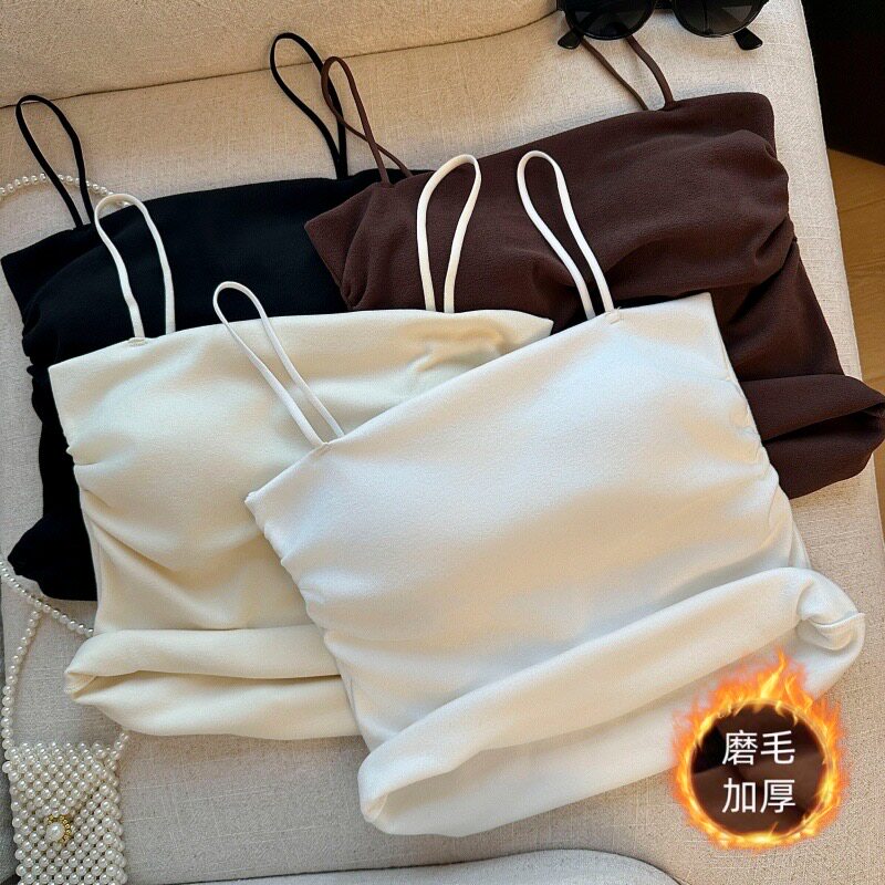 德绒磨毛吊带背心女带胸垫美背内搭修身显瘦打底衫无袖上衣秋冬季,女装/女士精品,背心吊带,淘宝优惠券,粉丝福利购,淘宝优惠卷