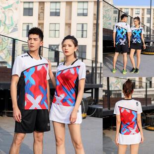 新款专业羽毛球服套装夏比赛运动服速干男女短袖乒乓服班服订制