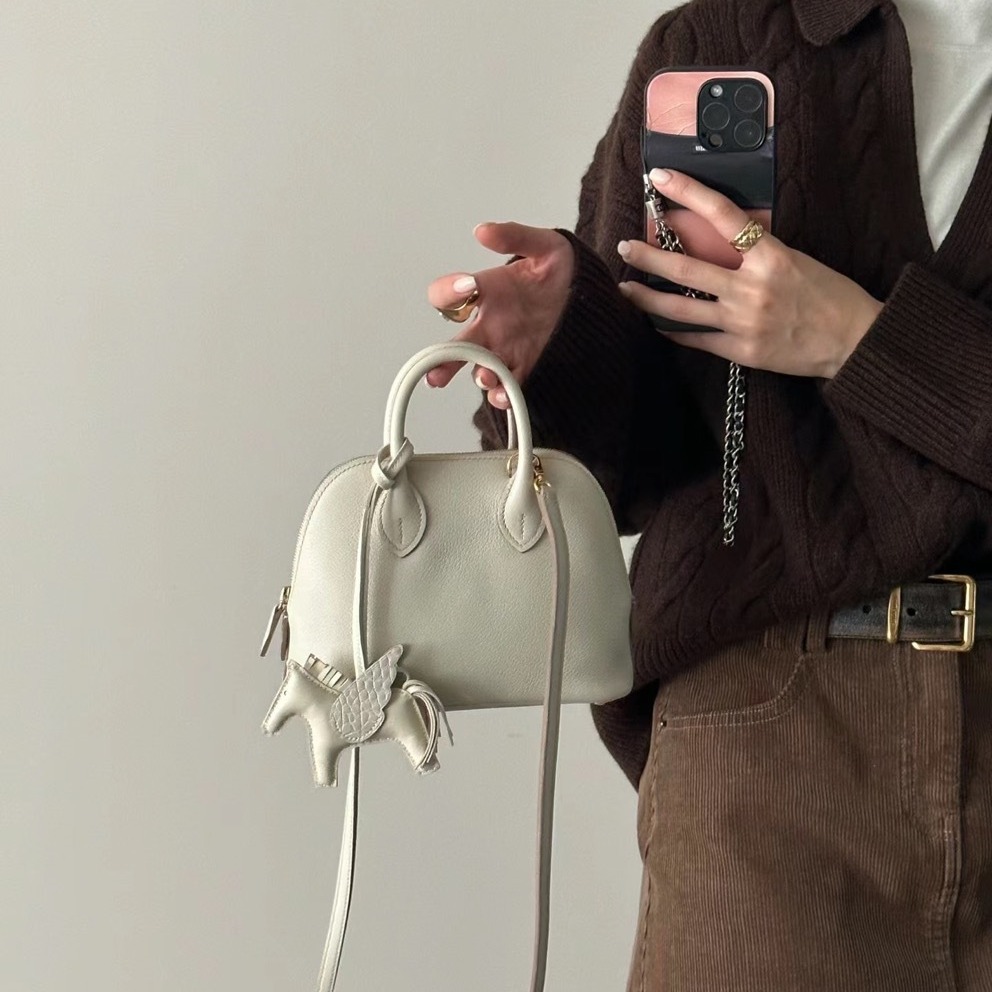 高级感轻奢小包包女包Bolide高端头层牛皮迷你保龄球包真皮贝壳包