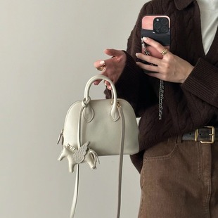 高级感轻奢小包包女包Bolide高端头层牛皮迷你保龄球包真皮贝壳包