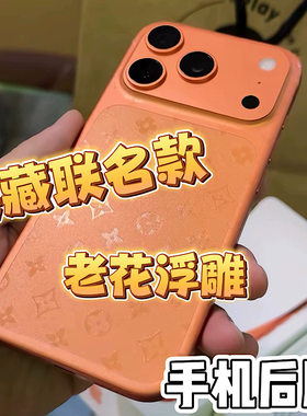 适用于苹果17 Pro Max老花浮雕后膜 皮纹背膜边框膜 iPhone17