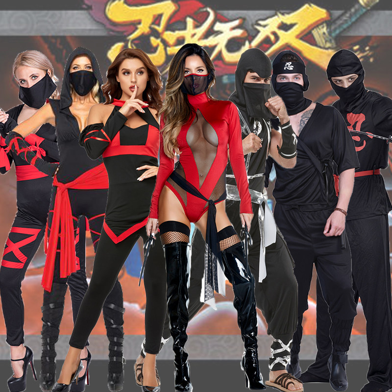 cosplay万圣节成人服装男女款忍者刺客日本武士成人夜行衣服披风