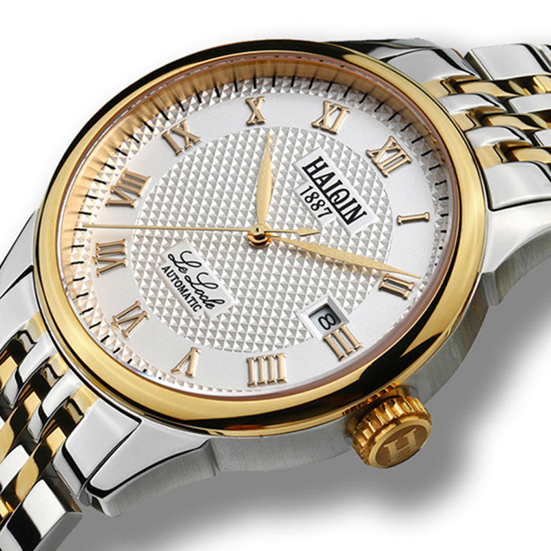 瑞士海琴正品手表男士镂空精钢防水全自动机械腕表男