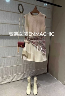 镂空意大利进口棉纱线圆领针织背心