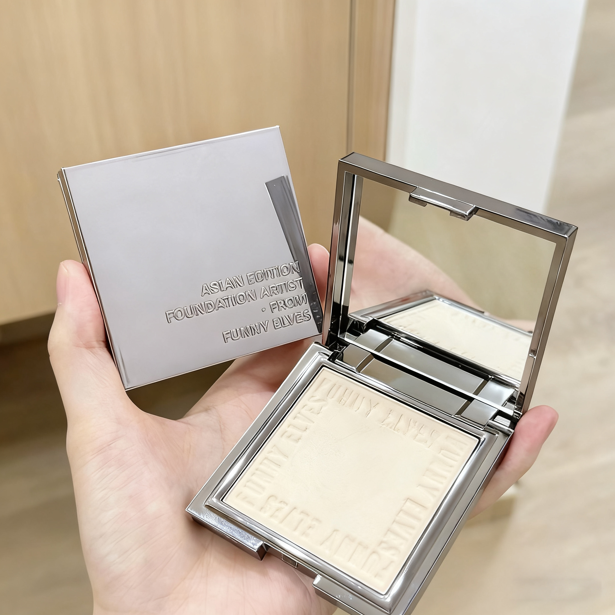 funnyelves方里粉饼持久控油定妆散粉油干皮遮瑕柔焦蜜粉不脱妆