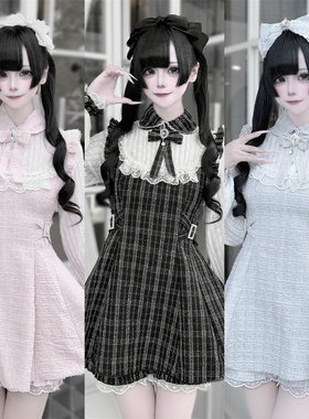 现货【琉璃梦】酒酿樱桃子 原创日系少女蕾服量产小香风蕾丝套装